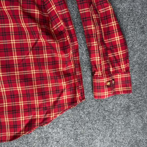 Brooks Brothers Shirt Mens Large Button Down The Original Polo Red Plaid Non Iro - Picture 3 of 8